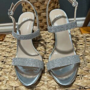New BP Women's Silver Strappy Sandal